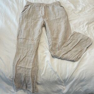 Zara Tan Sweatpants Relaxed Fit Elastic Waist